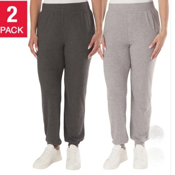 LAZYPANTS Women’s Hacci Knit Joggers 2-pack Grey Size Medium Casual Pants - Picture 1 of 15